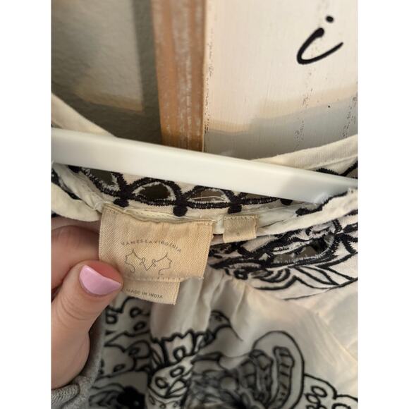 Anthropologie Vanessa Virginia Embroidered Rheya Blouse Size 6 - Picture 5 of 6